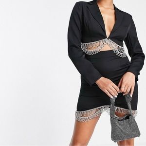 Embellished Blazer dress in black